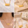 11:11 angel number gold pendant necklace shown in lifestyle and gift styling collage