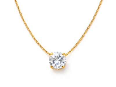 Single Stone Solitaire Pendant Necklace For Women