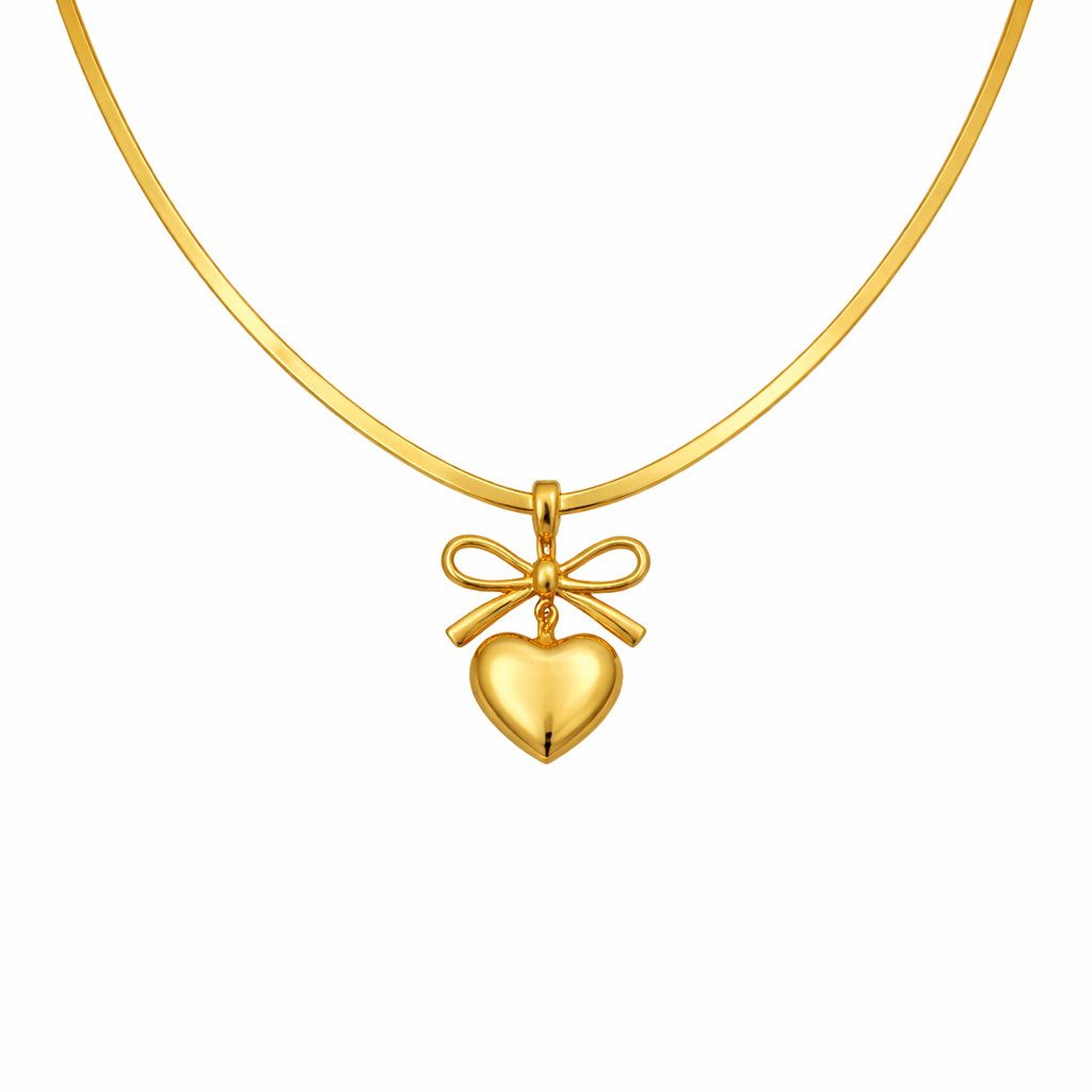 golden-bow-heart-pendant-necklace-anti-tarnish