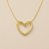 Gold open heart pendant necklace for women by NAMIKA crafted from premium stainless steel with anti tarnish, waterproof and hypoallergenic finish for everyday wear.