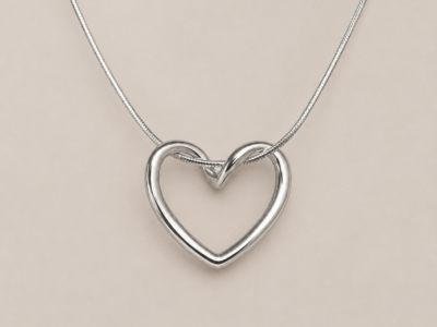 NAMIKA open heart pendant necklace for women in gold stainless steel, anti tarnish, waterproof, hypoallergenic daily wear jewellery