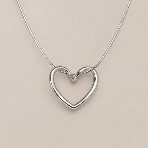 NAMIKA open heart pendant necklace for women in gold stainless steel, anti tarnish, waterproof, hypoallergenic daily wear jewellery