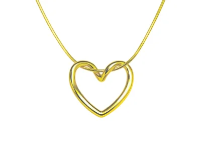 Gold Plated Hollow Heart Necklace For Women