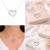 Silver Hollow heart pendant necklace shown in lifestyle and gift styling collage