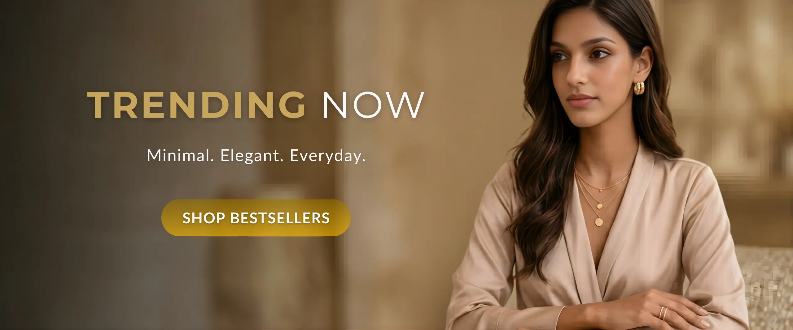 Trending anti-tarnish gold jewellery for women, minimalist stainless steel everyday jewellery bestsellers