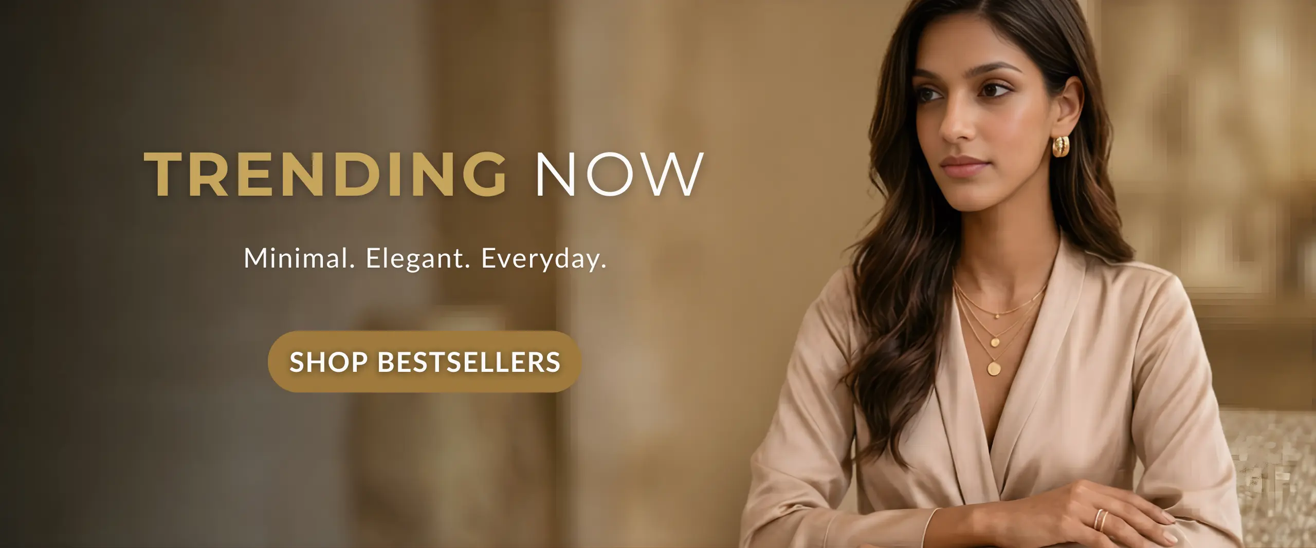 Trending anti-tarnish gold jewellery for women, minimalist stainless steel everyday jewellery bestsellers